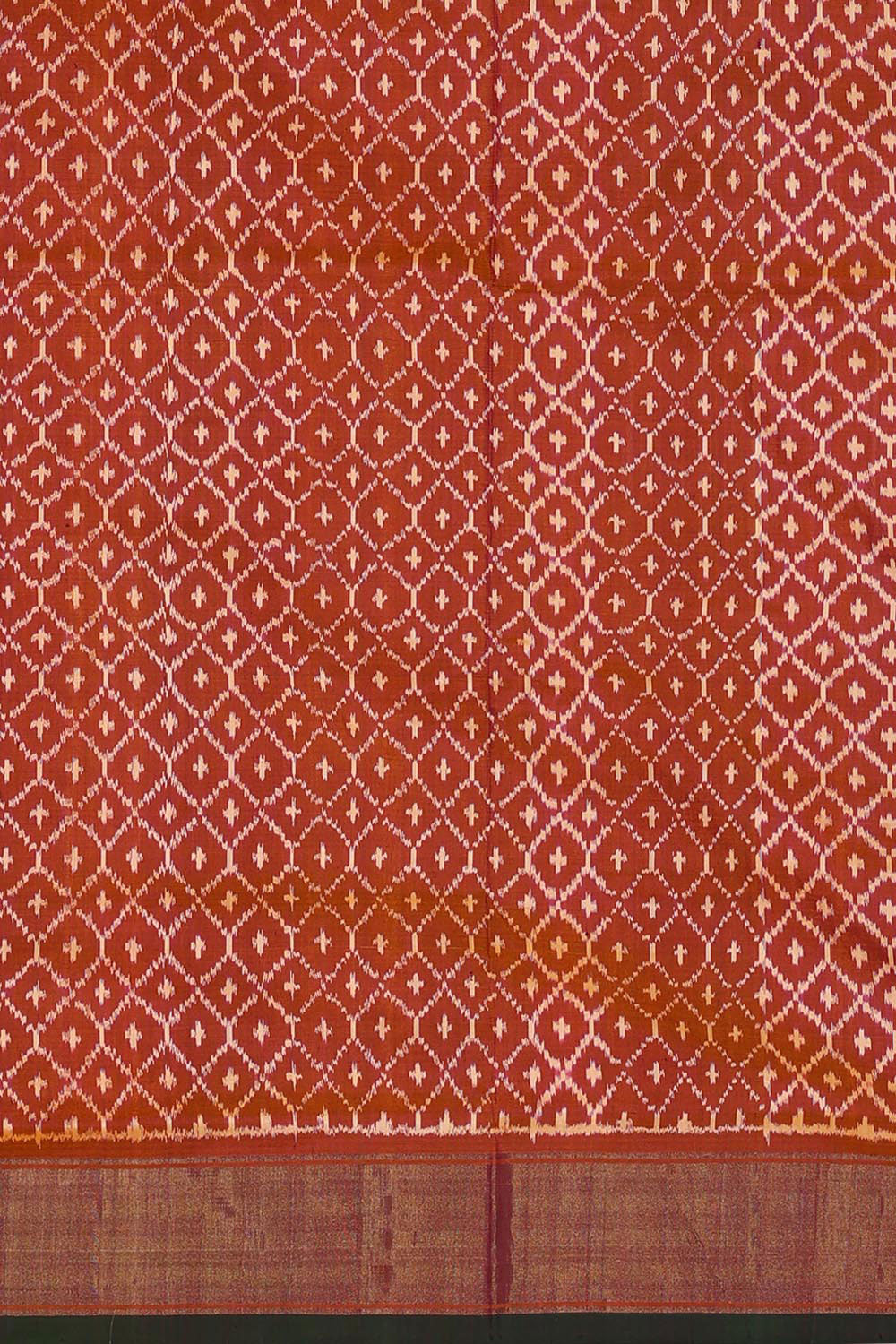 Image of Pochampally Ikat Silk Green Saree