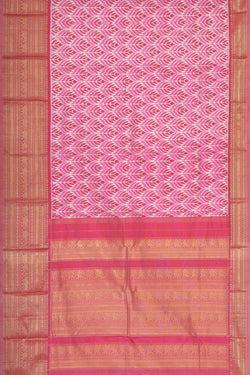 Collection of Pochampally Ikat Silk Pink Saree in a gallery layout