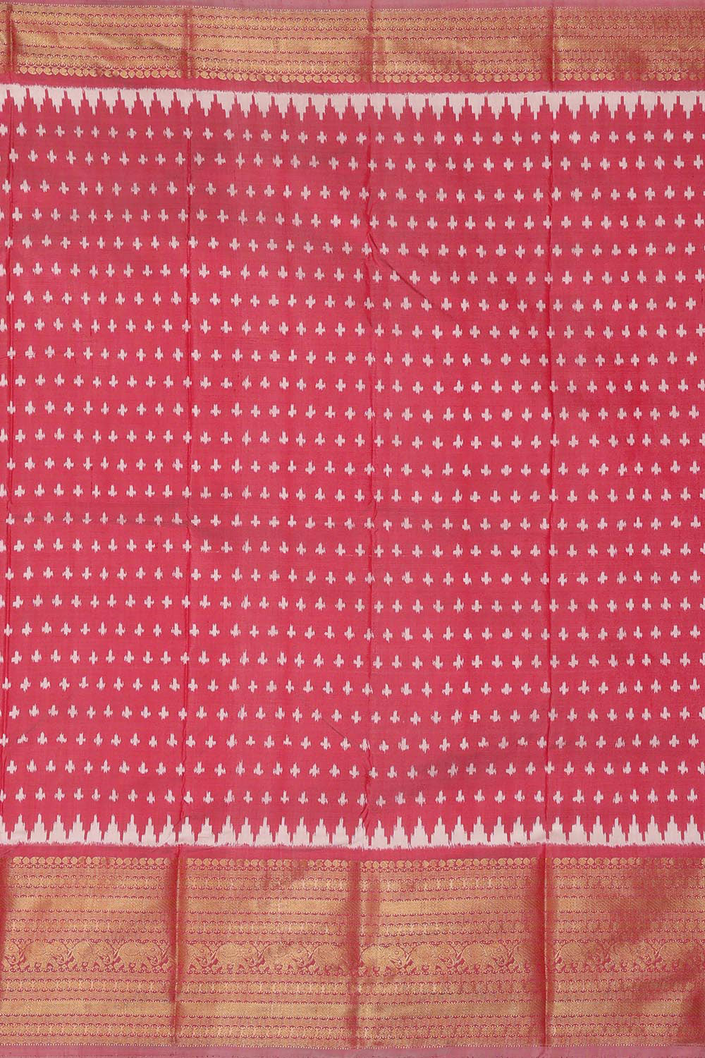 Collection of Pochampally Ikat Silk Pink Saree in a gallery layout