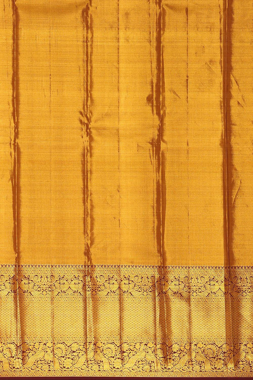 Kanchipattu Golden Brown Tissue Brocade Saree