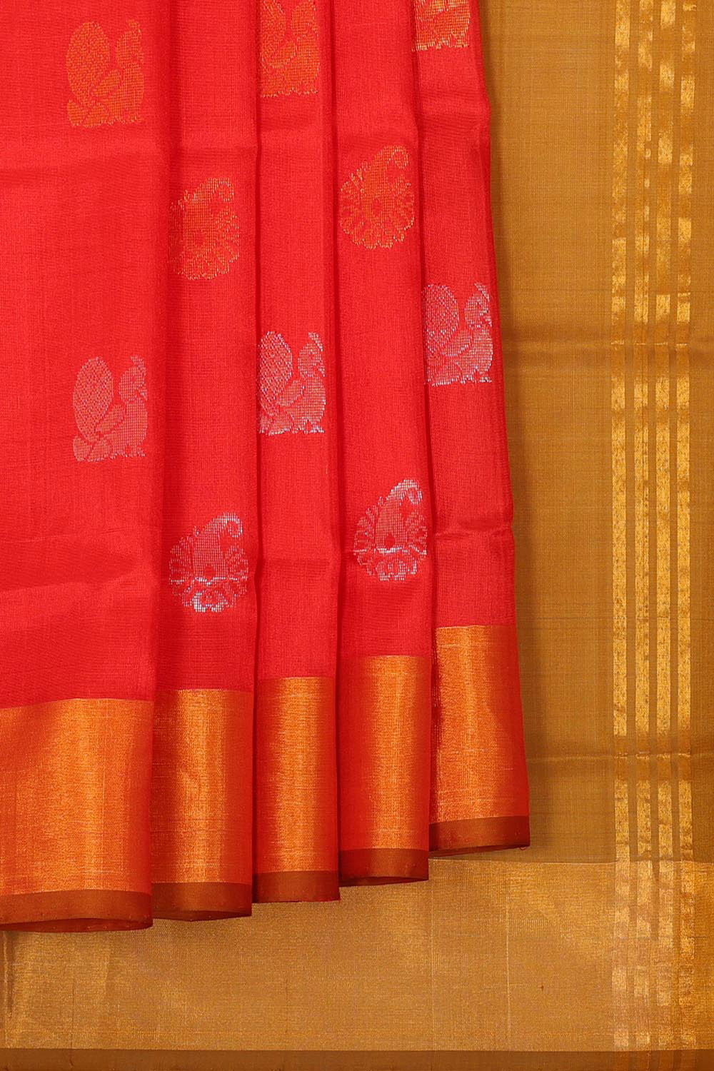 Uppada Silk Bright Red Saree