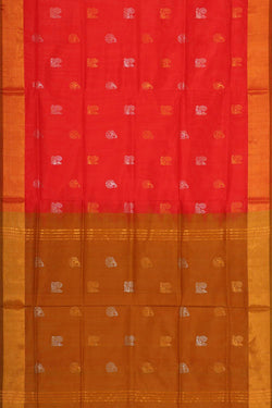 Image of Uppada Silk Bright Red Saree