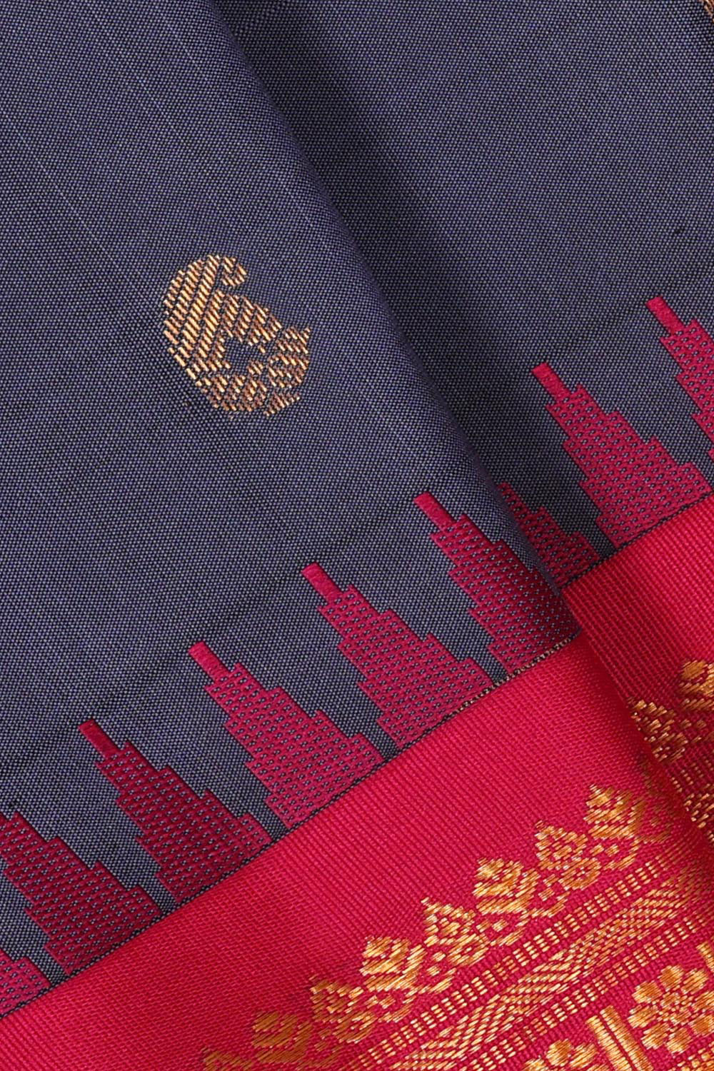 Gadwal Silk Navy Blue Saree