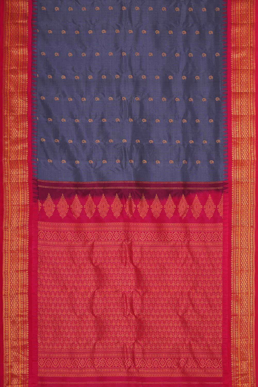 Gadwal Silk Navy Blue Saree