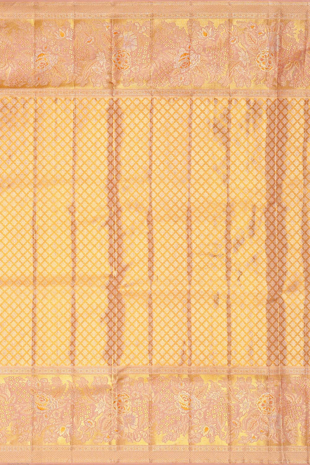 Image of Kanchipattu Golden Green Brocade Saree