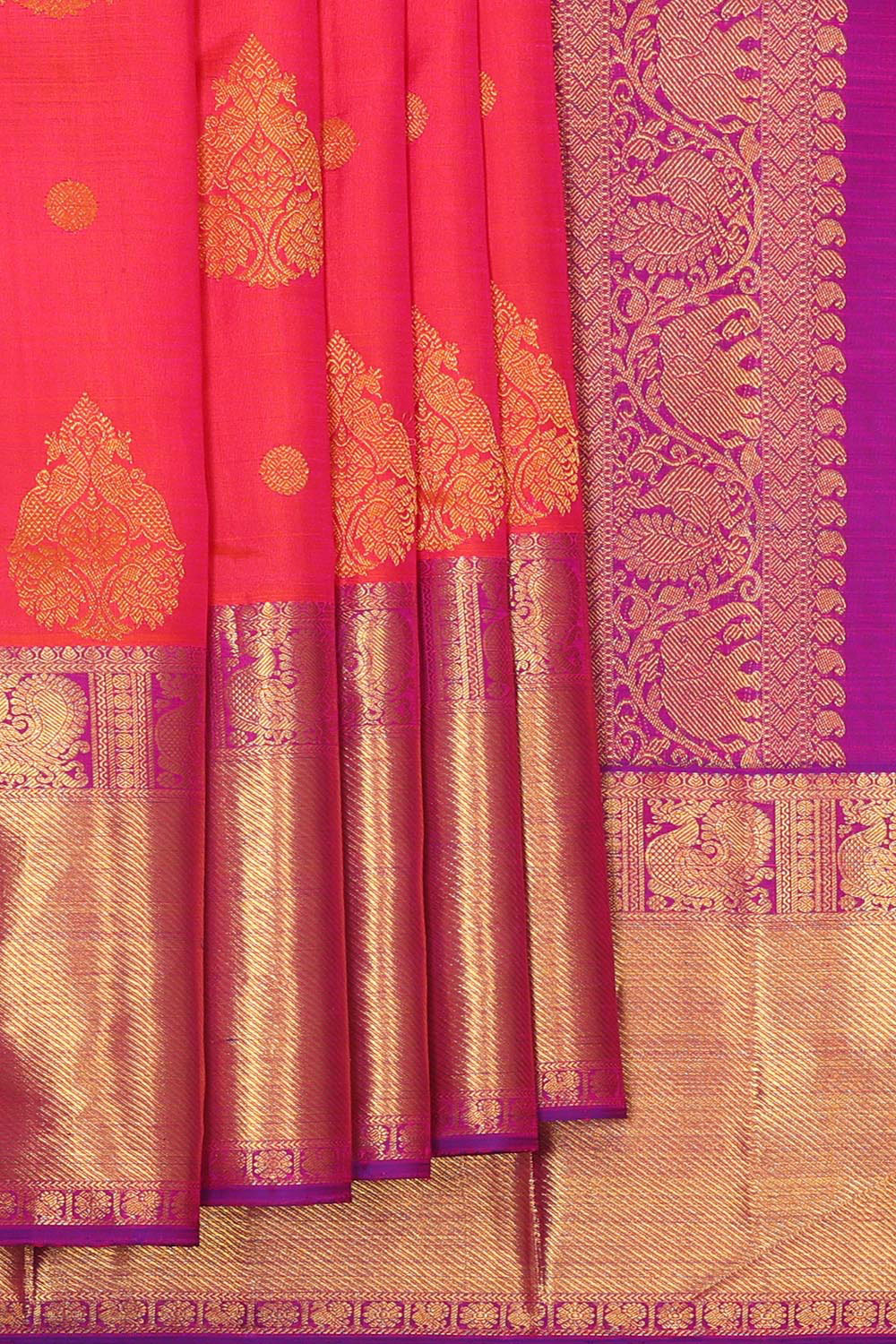 Collection of Arani Pattu Red Brocade Saree in a gallery layout