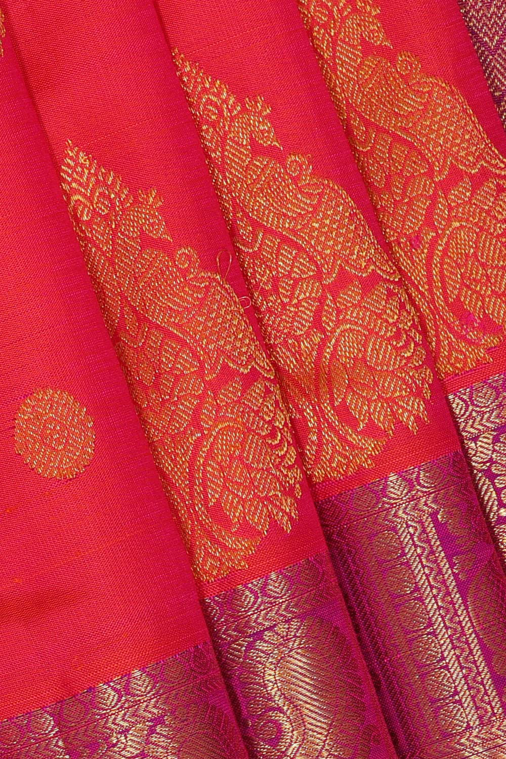 Collection of Arani Pattu Red Brocade Saree in a gallery layout