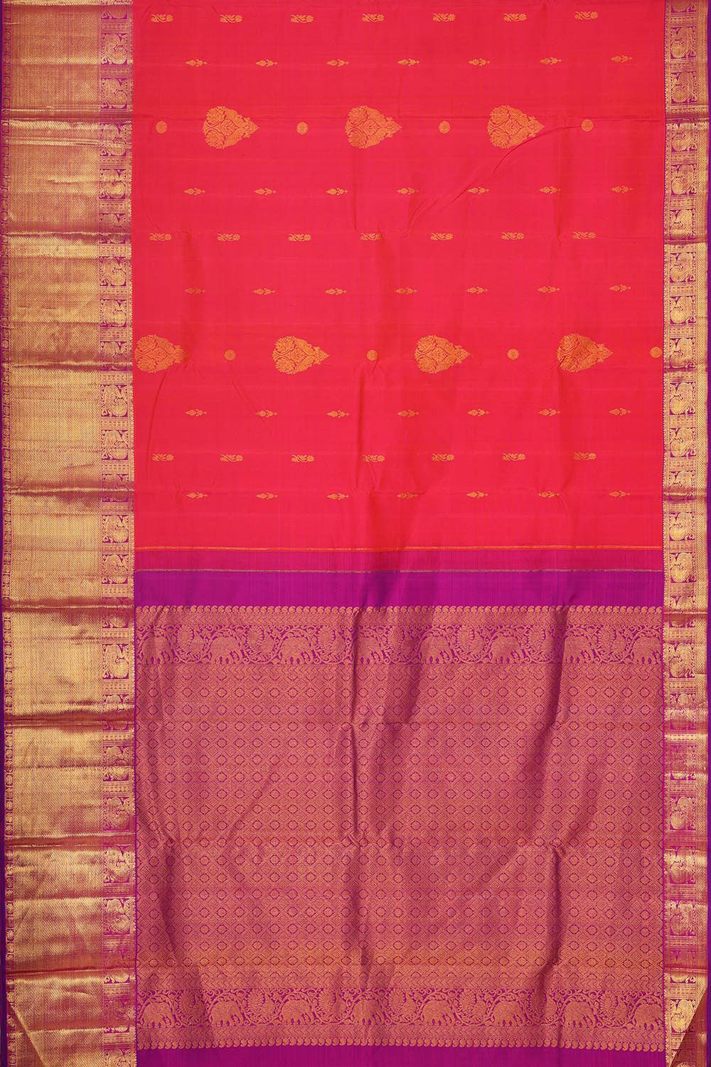 Collection of Arani Pattu Red Brocade Saree in a gallery layout