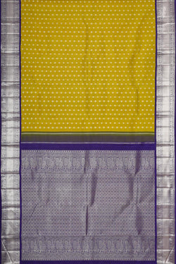 Collection of Arani Pattu Golden Green Brocade Saree in a gallery layout