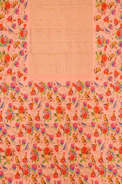 Collection of Kanchipattu Peach Colour Floral Saree in a gallery layout