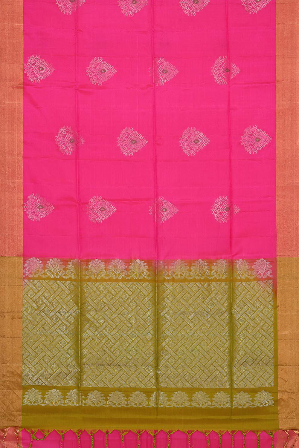 Collection of Rani Pink Silk Saree in a gallery layout