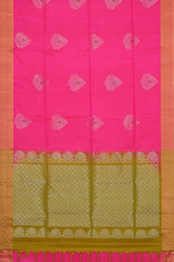 Collection of Rani Pink Silk Saree in a gallery layout