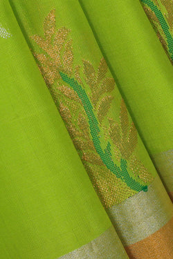 Collection of Parrot Green Silk Saree in a gallery layout