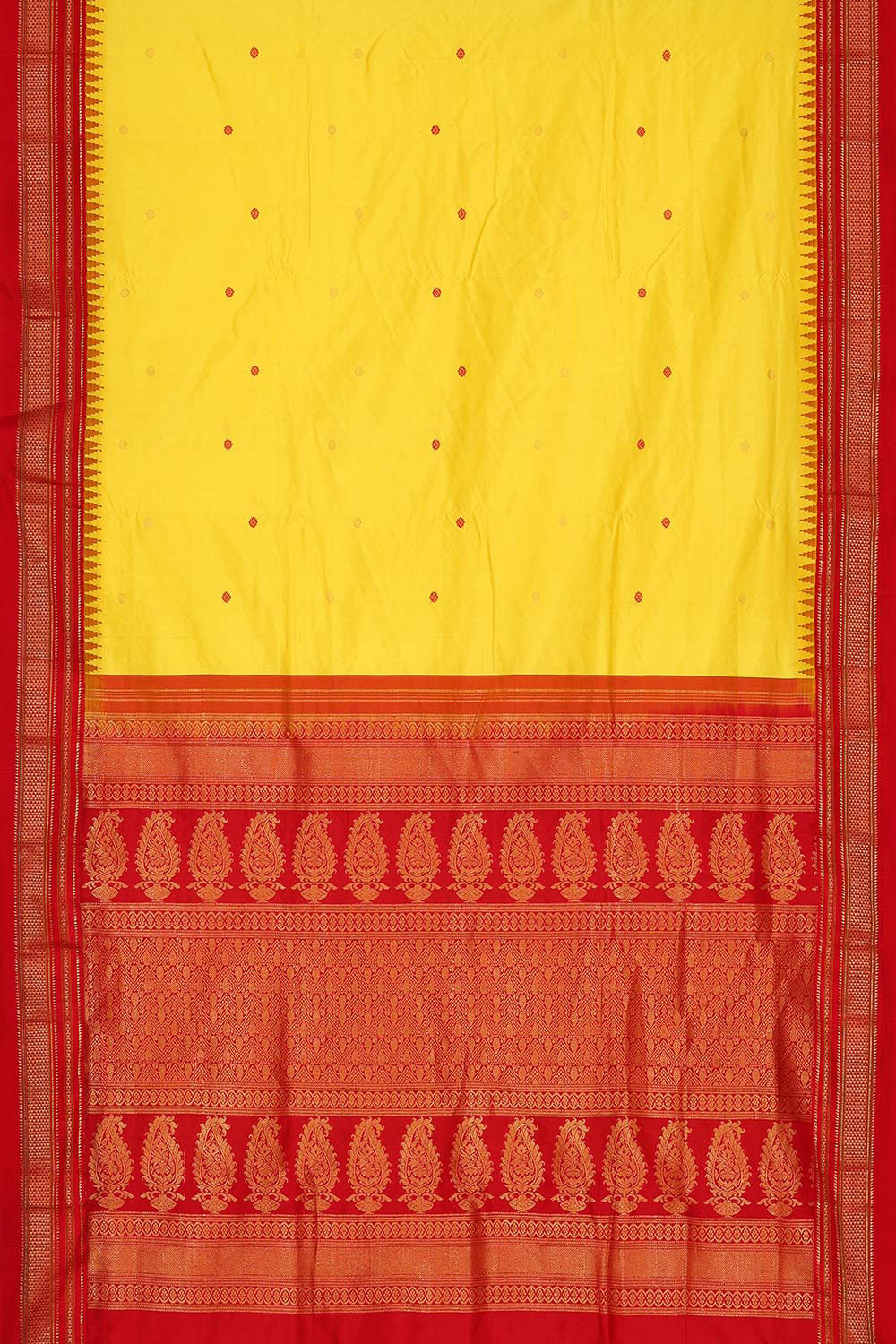 Narayanpet Silk Bright Yellow Saree