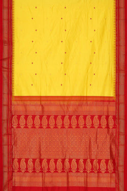 Image of Narayanpet Silk Bright Yellow Saree