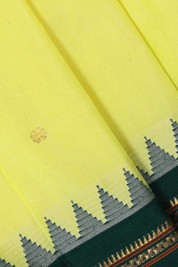 Image of Narayanpet Silk Lemon Yellow Saree