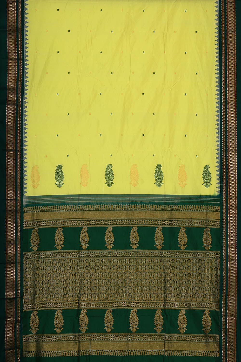 Narayanpet Silk Lemon Yellow Saree