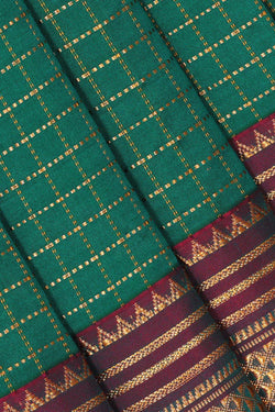 Image of Narayanpet Silk Dark Green Saree