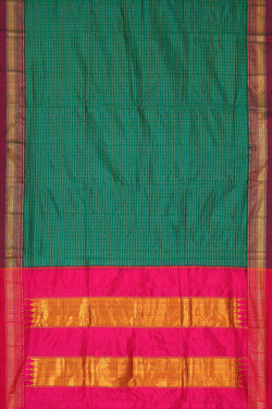 Image of Narayanpet Silk Dark Green Saree