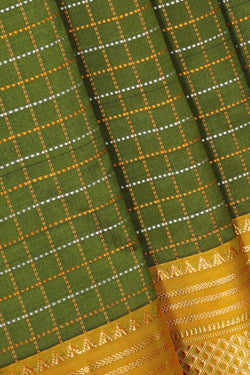 Image of Narayanpet Silk Olive Green Saree