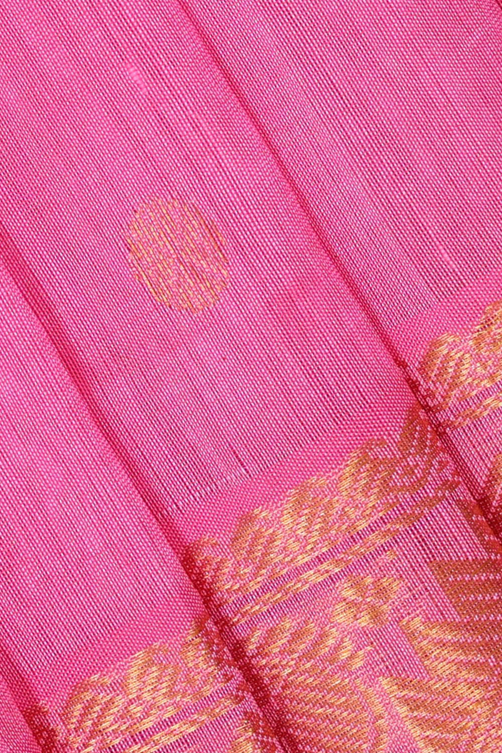 Kuppadam Silk Cotton Rose Pink Saree