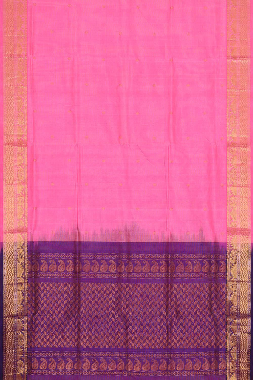 Kuppadam Silk Cotton Rose Pink Saree