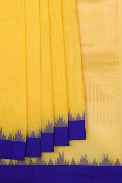 Collection of Uppada Handwoven Yellow Jamdani Saree in a gallery layout