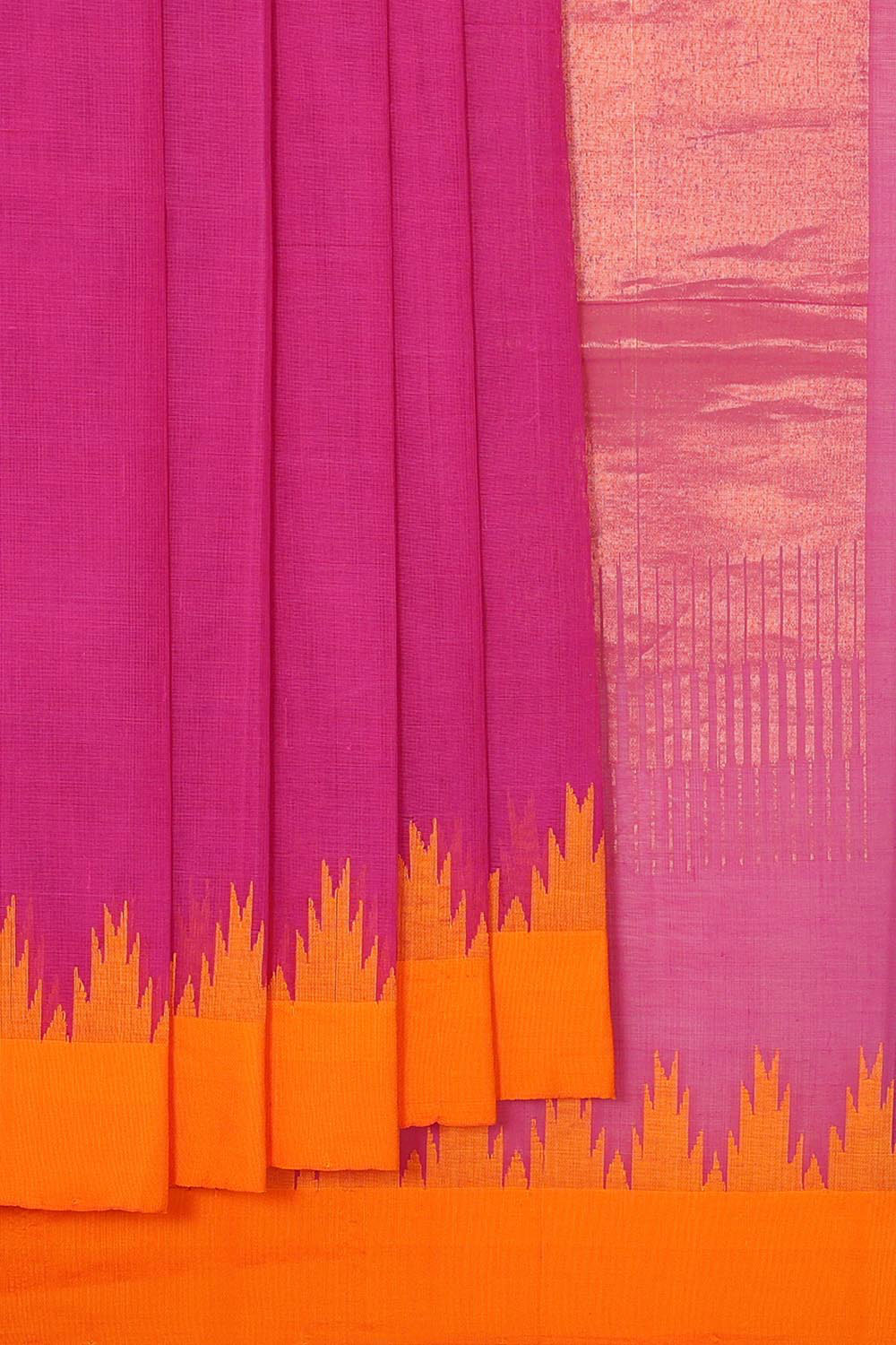 Collection of Uppada Handwoven Magenta Jamdani Saree in a gallery layout