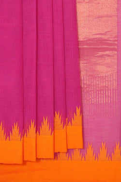 Collection of Uppada Handwoven Magenta Jamdani Saree in a gallery layout