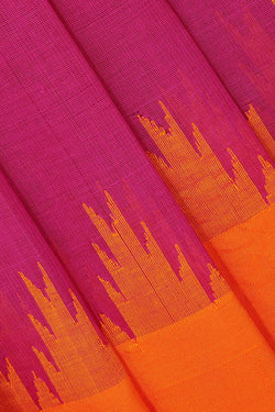 Collection of Uppada Handwoven Magenta Jamdani Saree in a gallery layout