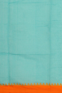 Collection of Uppada Handwoven Cotton Aqua Blue Jamdani Saree in a gallery layout