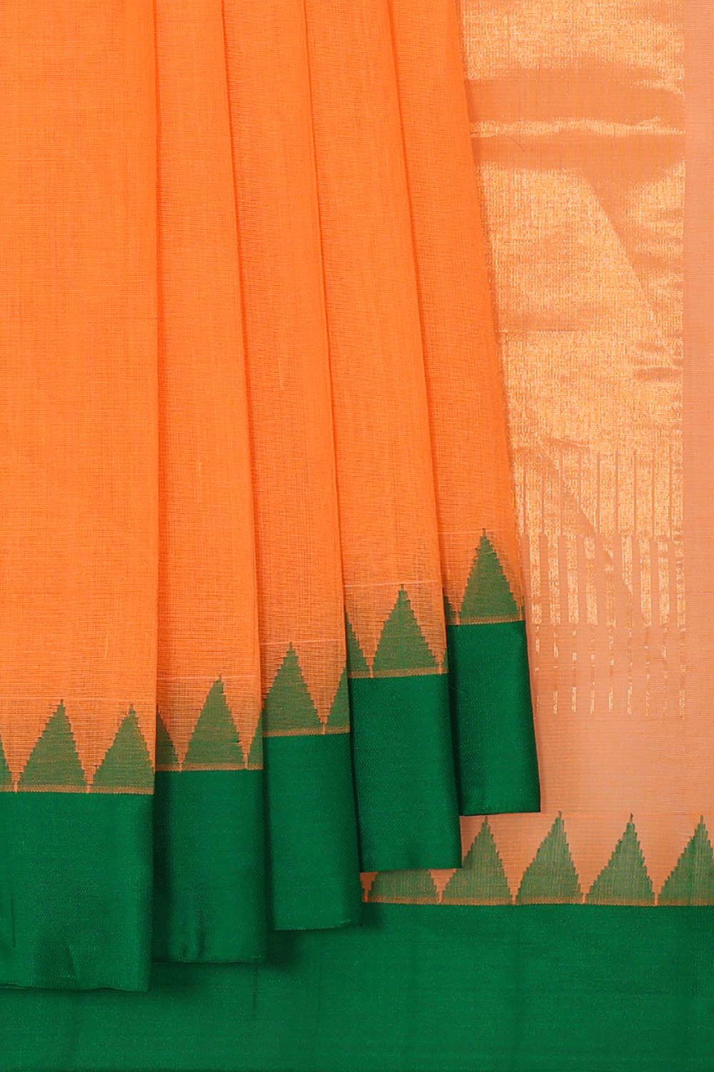 Collection of Uppada Handwoven Cotton Light Orange Jamdani Saree in a gallery layout