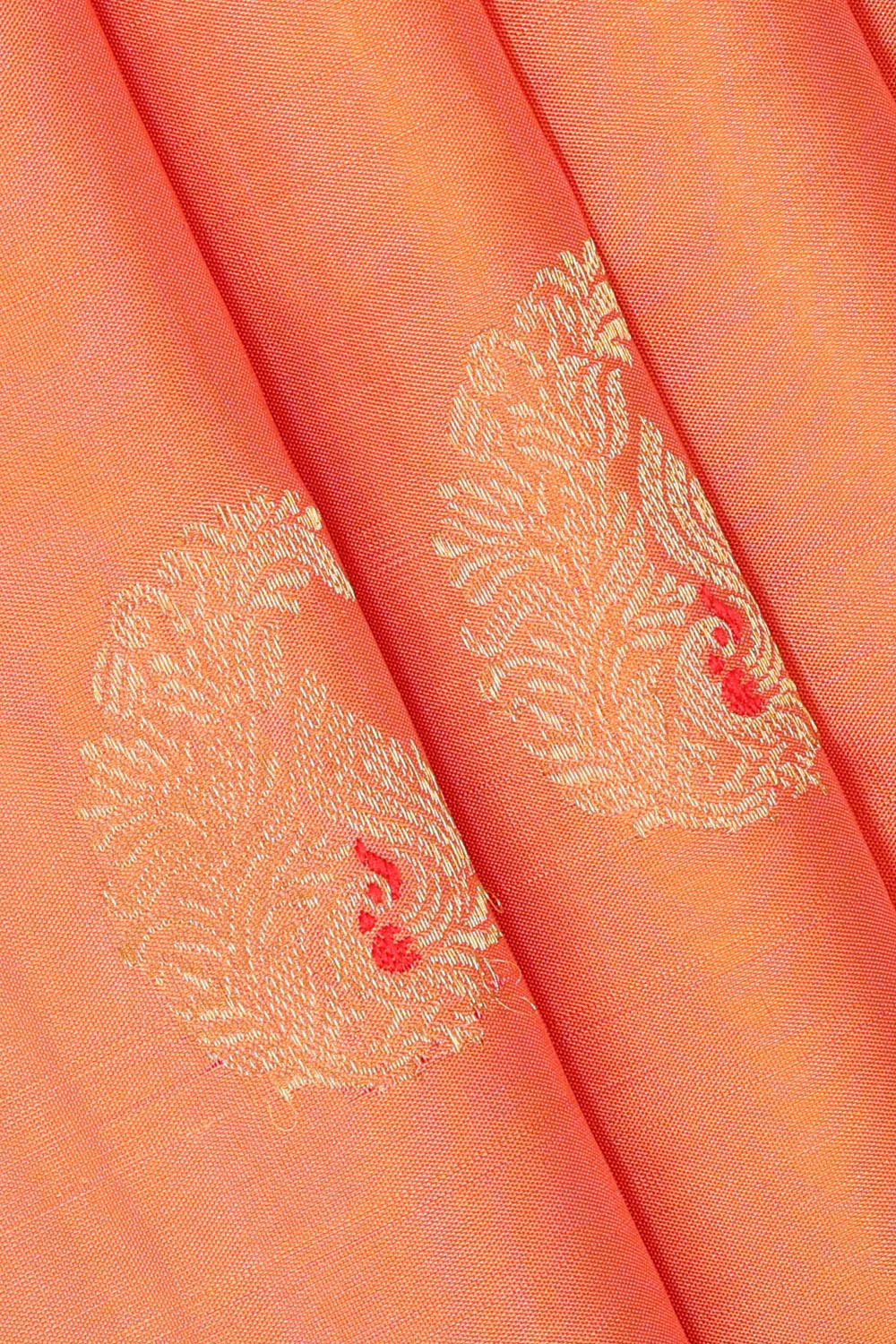 Kanchipattu Peach Brocade Saree