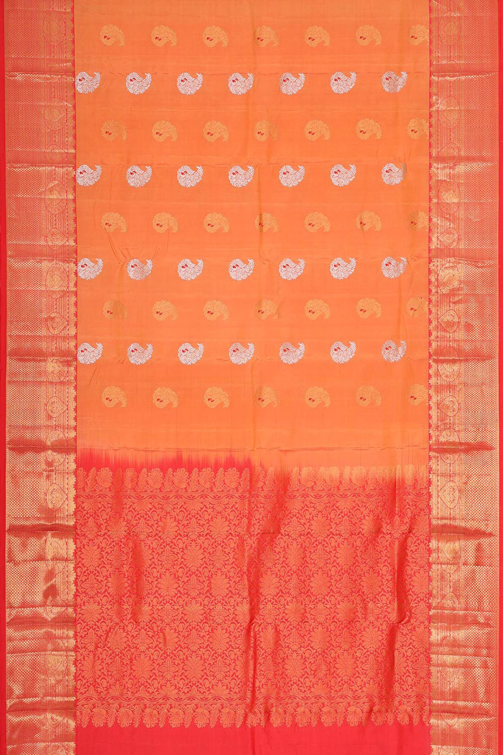 Kanchipattu Peach Brocade Saree