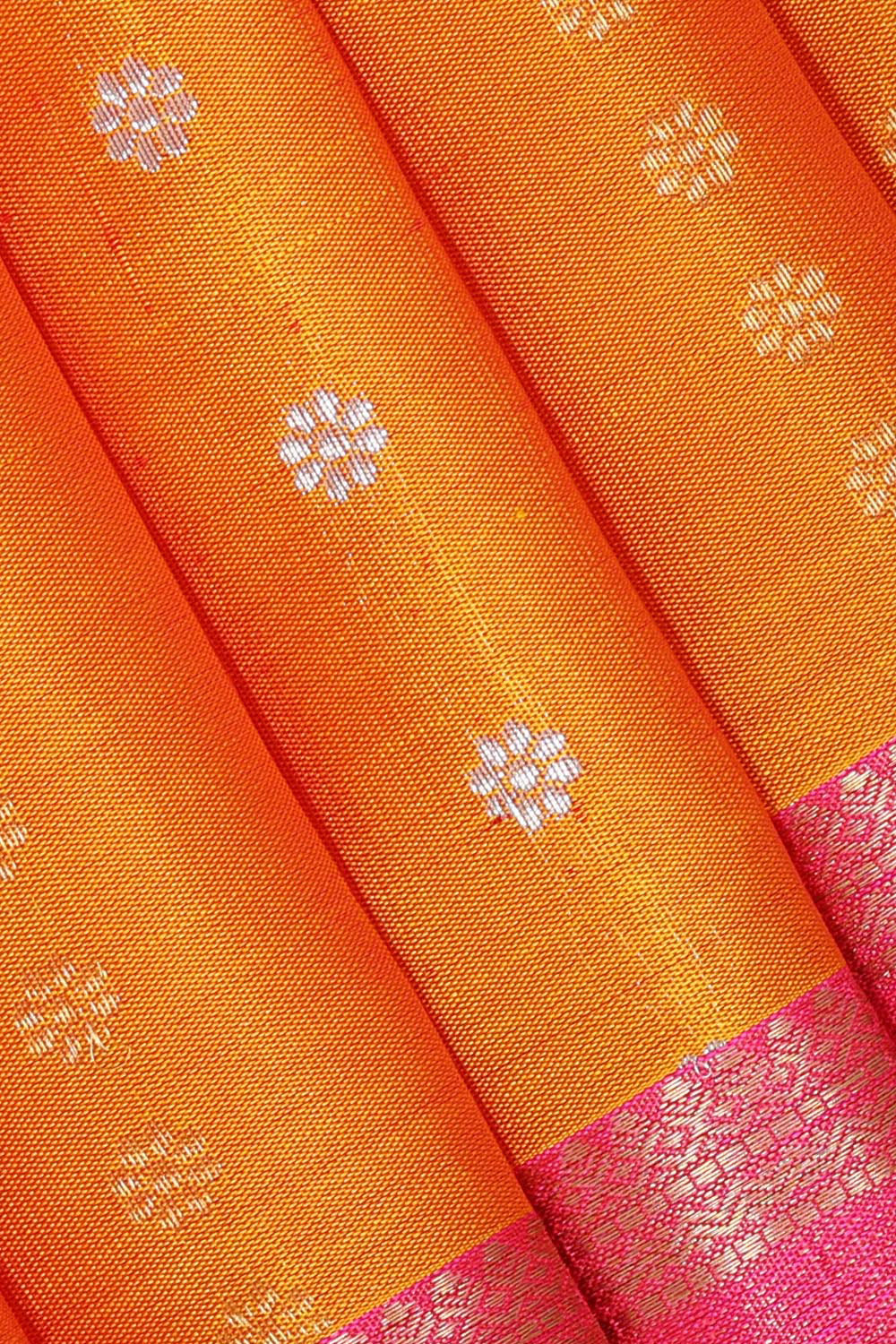 Kanchipattu Mustard Yellow Saree