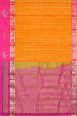 Image of Kanchipattu Mustard Yellow Saree