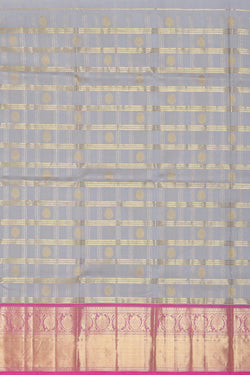 Image of Kanchipattu Grey Pavada Unstitched Set