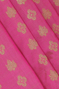 Image of Kanchipattu Rose Pink Pavada Unstitched Set