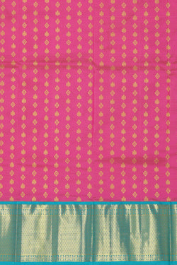 Image of Kanchipattu Rose Pink Pavada Unstitched Set