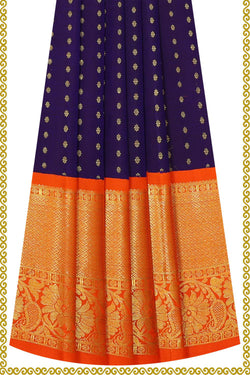 Image of Kanchipattu Purple Pavada Unstitched Set