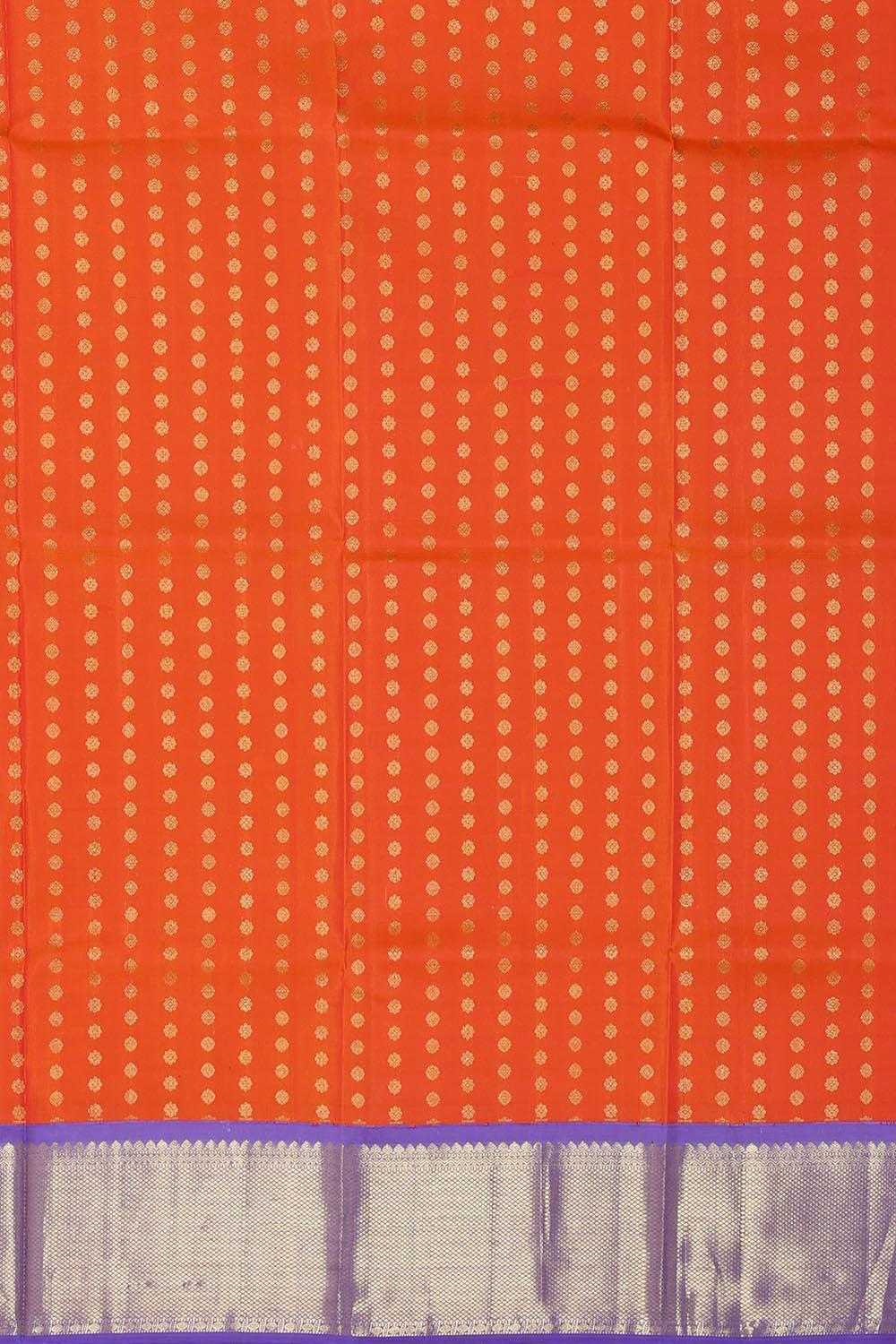 Kanchipattu Orange Pavada Unstitched Set