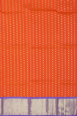 Image of Kanchipattu Orange Pavada Unstitched Set