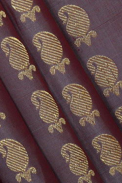 Image of Kanchipattu Dark Mauve Pavada Unstitched Set