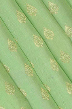 Image of Kanchipattu Pista Green Pavada Unstitched Set