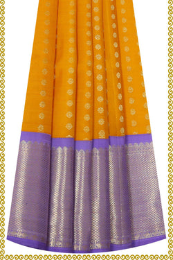 Image of Kanchipattu Mustard Yellow Pavada Unstitched Set