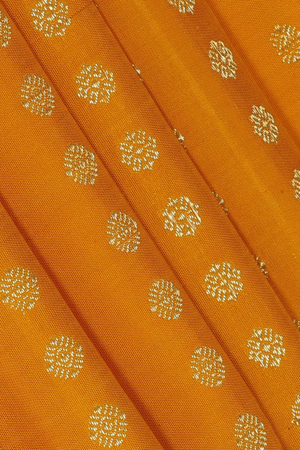 Kanchipattu Mustard Yellow Pavada Unstitched Set