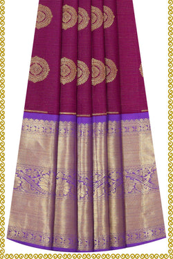 Image of Kanchipattu Dark Magenta Pavada Unstitched Set