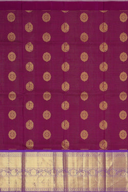 Image of Kanchipattu Dark Magenta Pavada Unstitched Set