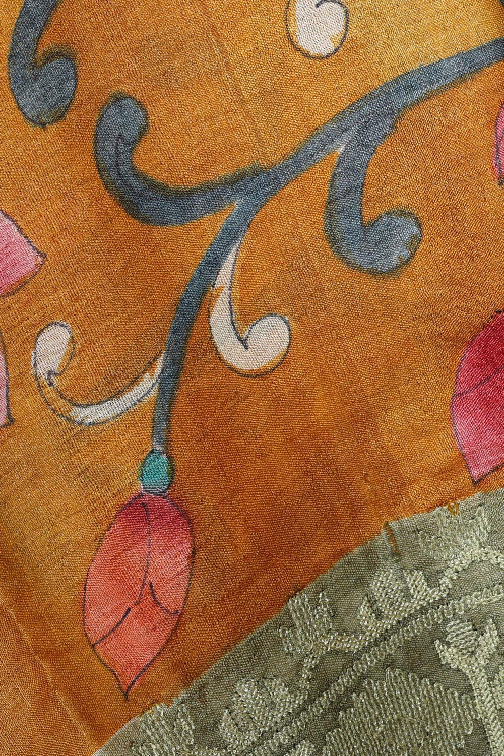 Collection of Tussar Silk Mustard Yellow Saree in a gallery layout