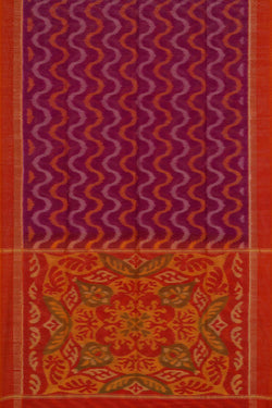 Collection of Ikat Cotton Silk Magenta Saree in a gallery layout